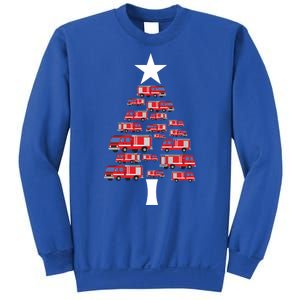 Christmas Tree Out Of Fire Trucks Christmas Boy Kids Sweatshirt