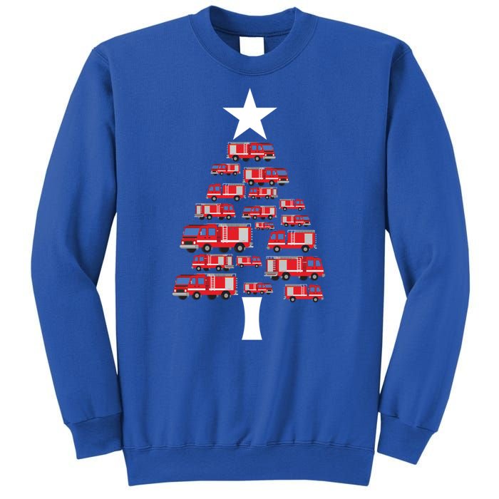 Christmas Tree Out Of Fire Trucks Christmas Boy Kids Sweatshirt