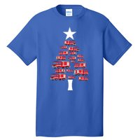 Christmas Tree Out Of Fire Trucks Christmas Boy Kids Tall T-Shirt