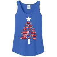 Christmas Tree Out Of Fire Trucks Christmas Boy Kids Ladies Essential Tank