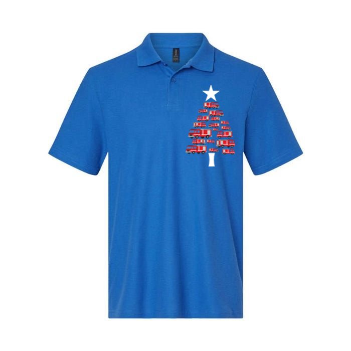 Christmas Tree Out Of Fire Trucks Christmas Boy Kids Softstyle Adult Sport Polo