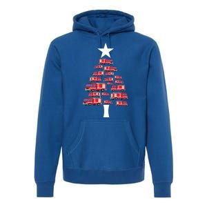 Christmas Tree Out Of Fire Trucks Christmas Boy Kids Premium Hoodie