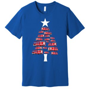 Christmas Tree Out Of Fire Trucks Christmas Boy Kids Premium T-Shirt