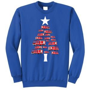 Christmas Tree Out Of Fire Trucks Christmas Boy Kids Tall Sweatshirt