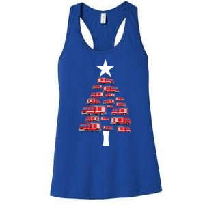 Christmas Tree Out Of Fire Trucks Christmas Boy Kids Women's Racerback Tank