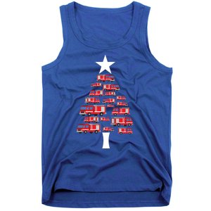 Christmas Tree Out Of Fire Trucks Christmas Boy Kids Tank Top