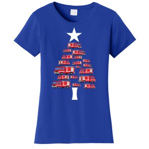 Christmas Tree Out Of Fire Trucks Christmas Boy Kids Women's T-Shirt