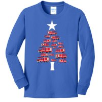 Christmas Tree Out Of Fire Trucks Christmas Boy Kids Kids Long Sleeve Shirt