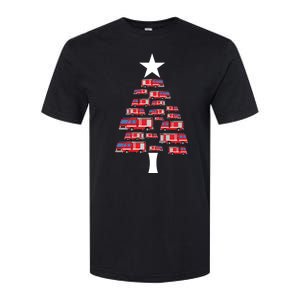 Christmas Tree Out Of Fire Trucks Christmas Boy Kids Softstyle CVC T-Shirt