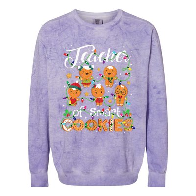 Christmas Teacher Of Smart Cookies Gingerbread Xmas Teacher Colorblast Crewneck Sweatshirt