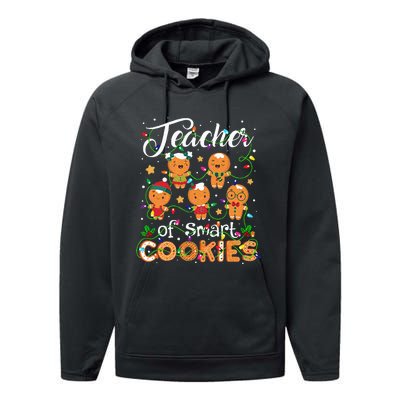 Christmas Teacher Of Smart Cookies Gingerbread Xmas Teacher Performance Fleece Hoodie