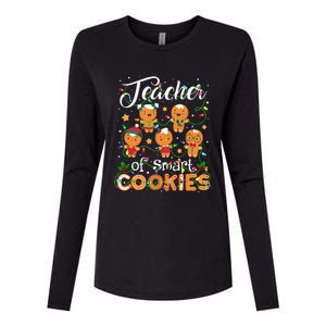 Christmas Teacher Of Smart Cookies Gingerbread Xmas Teacher Womens Cotton Relaxed Long Sleeve T-Shirt