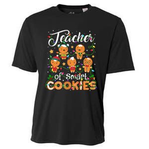 Christmas Teacher Of Smart Cookies Gingerbread Xmas Teacher Cooling Performance Crew T-Shirt