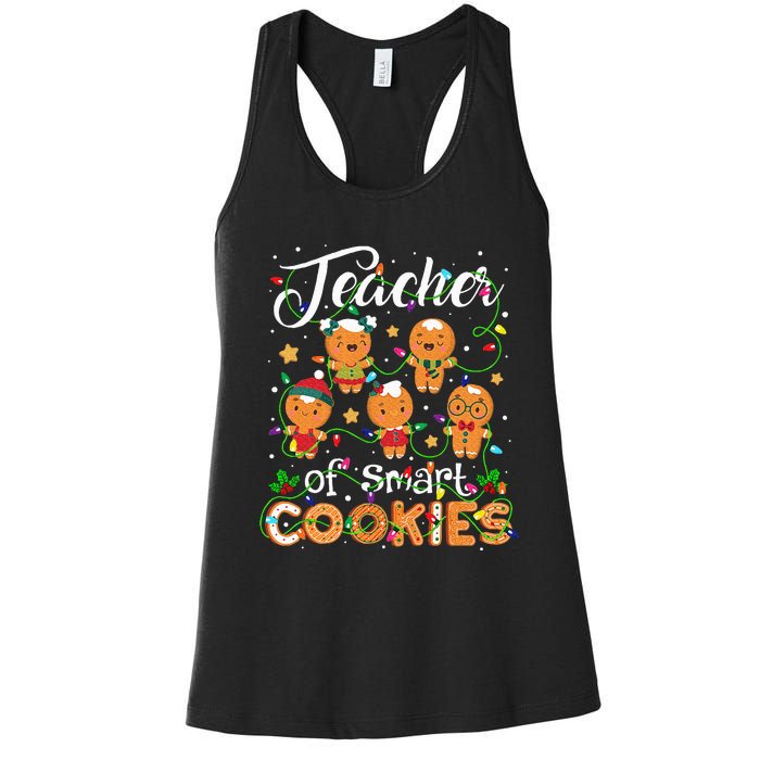 Christmas Teacher Of Smart Cookies Gingerbread Xmas Teacher Women's Racerback Tank