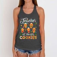 Christmas Teacher Of Smart Cookies Gingerbread Xmas Teacher Women's Knotted Racerback Tank