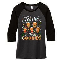 Christmas Teacher Of Smart Cookies Gingerbread Xmas Teacher Women's Tri-Blend 3/4-Sleeve Raglan Shirt