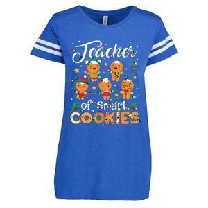 Christmas Teacher Of Smart Cookies Gingerbread Xmas Teacher Enza Ladies Jersey Football T-Shirt