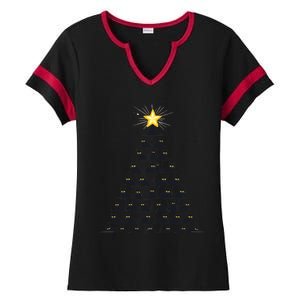 Christmas Tree Of Cats Unique Holiday Design Ladies Halftime Notch Neck Tee