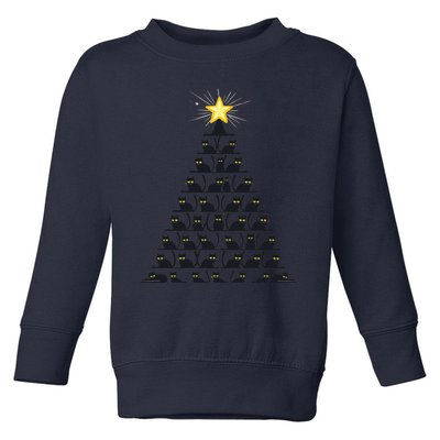 Christmas Tree Of Cats Unique Holiday Design Toddler Sweatshirt