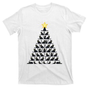 Christmas Tree Of Cats Unique Holiday Design T-Shirt