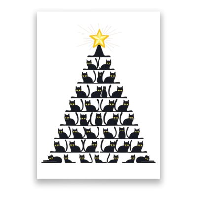 Christmas Tree Of Cats Unique Holiday Design Poster