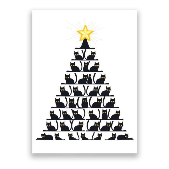 Christmas Tree Of Cats Unique Holiday Design Poster