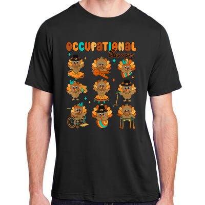 Cute Turkey Occupational Therapy Ot Therapist Thanksgiving Adult ChromaSoft Performance T-Shirt