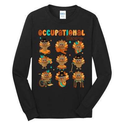 Cute Turkey Occupational Therapy Ot Therapist Thanksgiving Tall Long Sleeve T-Shirt