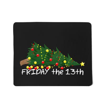 Christmas Tree Ornaments Fallen Over Friday The 13th Mousepad