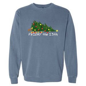 Christmas Tree Ornaments Fallen Over Friday The 13th Garment-Dyed Sweatshirt