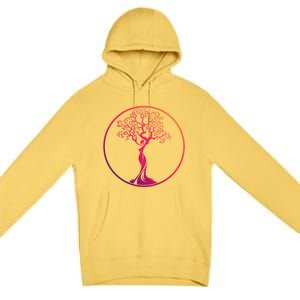 Circle Tree Of Life Yoga Funny Gift Premium Pullover Hoodie