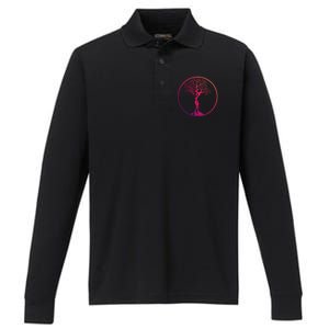 Circle Tree Of Life Yoga Funny Gift Performance Long Sleeve Polo