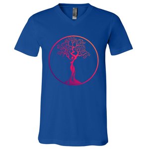 Circle Tree Of Life Yoga Funny Gift V-Neck T-Shirt