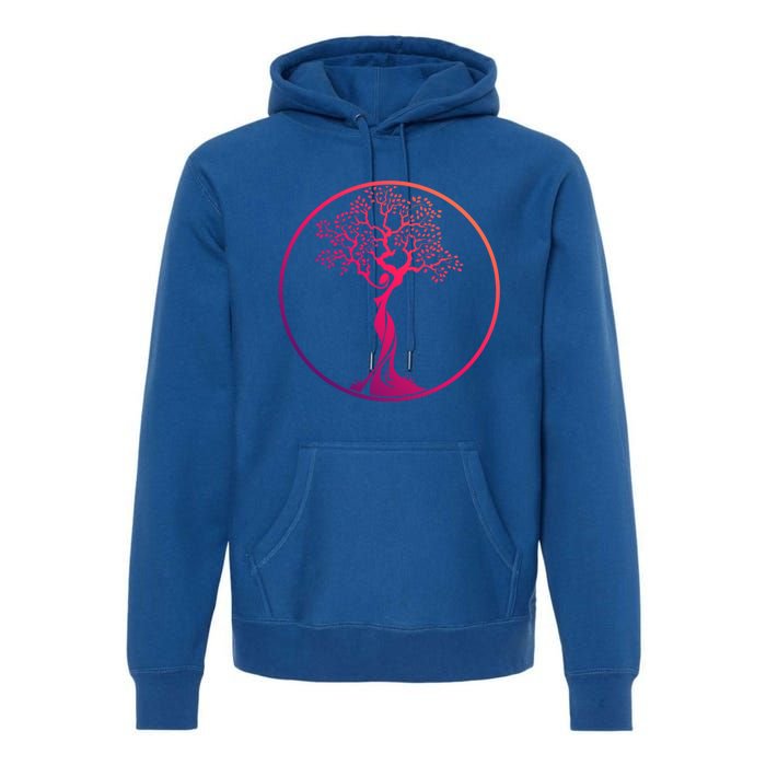 Circle Tree Of Life Yoga Funny Gift Premium Hoodie