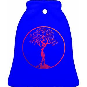 Circle Tree Of Life Yoga Funny Gift Ceramic Bell Ornament