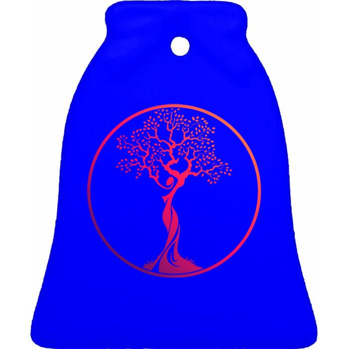 Circle Tree Of Life Yoga Funny Gift Ceramic Bell Ornament