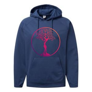 Circle Tree Of Life Yoga Funny Gift Performance Fleece Hoodie