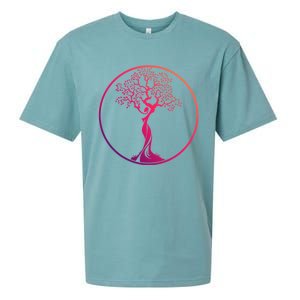 Circle Tree Of Life Yoga Funny Gift Sueded Cloud Jersey T-Shirt