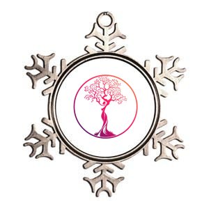 Circle Tree Of Life Yoga Funny Gift Metallic Star Ornament