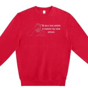 Commentary The Only Wisdom Is Knowing You Know Premium Crewneck Sweatshirt