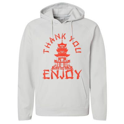 Chinese Take Out Thank You Enjoy Food Asian Chinese Takeout Performance Fleece Hoodie