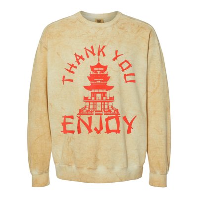 Chinese Take Out Thank You Enjoy Food Asian Chinese Takeout Colorblast Crewneck Sweatshirt