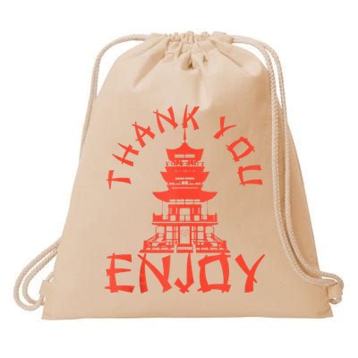 Chinese Take Out Thank You Enjoy Food Asian Chinese Takeout Drawstring Bag