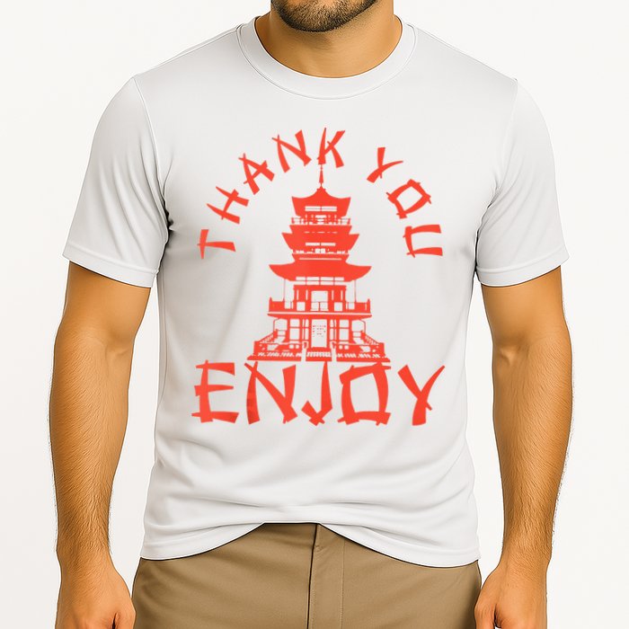 Chinese Take Out Thank You Enjoy Food Asian Chinese Takeout Cooling Performance Crew T-Shirt