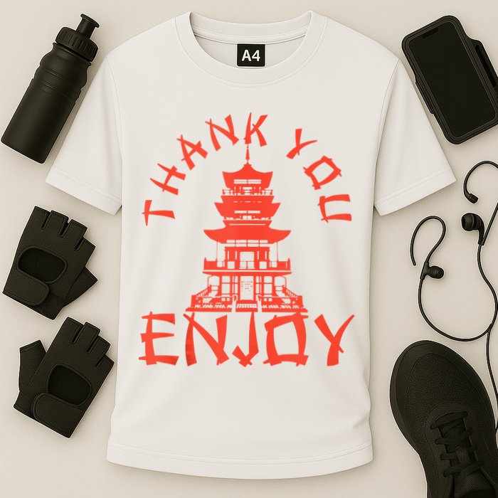 Chinese Take Out Thank You Enjoy Food Asian Chinese Takeout Cooling Performance Crew T-Shirt