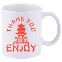 Chinese Take Out Thank You Enjoy Food Asian Chinese Takeout 11oz C Handle Ceramic Mug