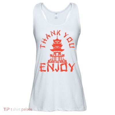 Chinese Take Out Thank You Enjoy Food Asian Chinese Takeout Ladies Essential Flowy Tank