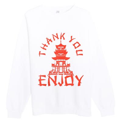 Chinese Take Out Thank You Enjoy Food Asian Chinese Takeout Premium Crewneck Sweatshirt