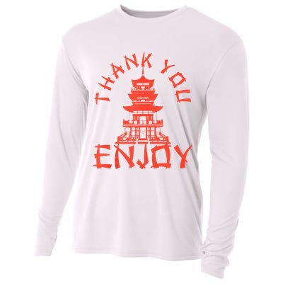 Chinese Take Out Thank You Enjoy Food Asian Chinese Takeout Cooling Performance Long Sleeve Crew