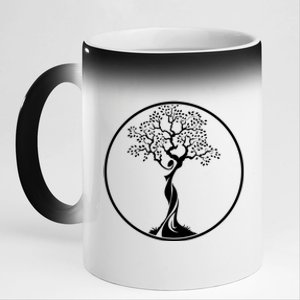 Circle Tree Of Life Yoga Gift 11oz Black Color Changing Mug